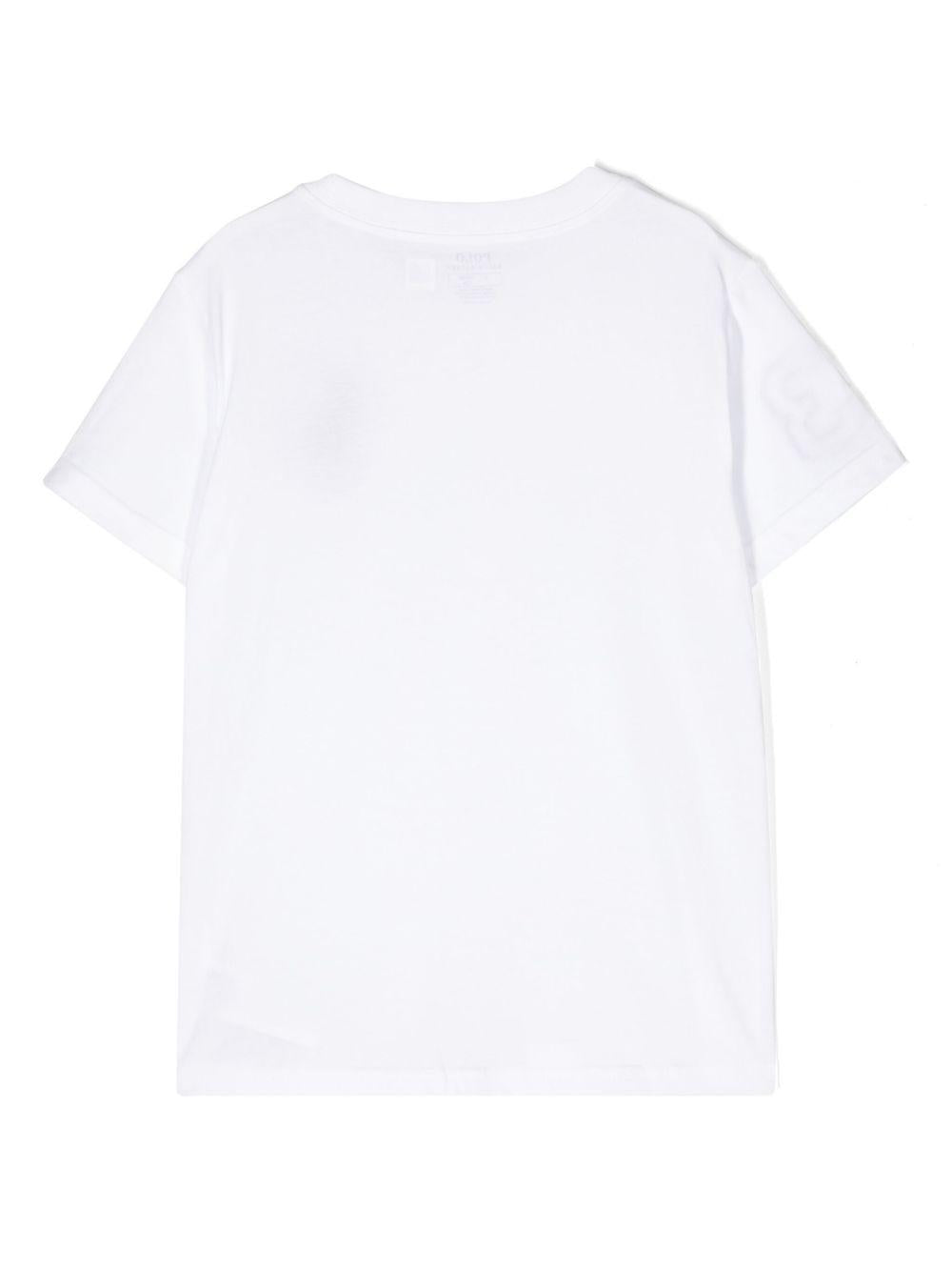 POLO RALPH LAUREN T-shirt in cotone bianco con logo 