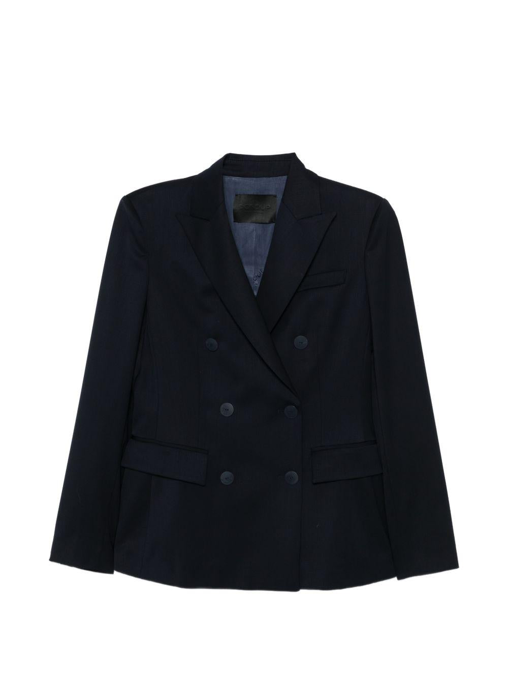 DONDUP Blazer doppiopetto blu con tasche 