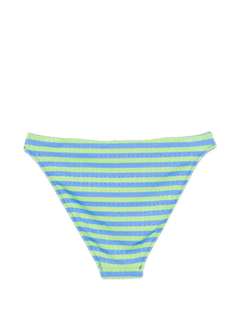 POLO RALPH LAUREN Slip bikini a righe con logo blu e verde 