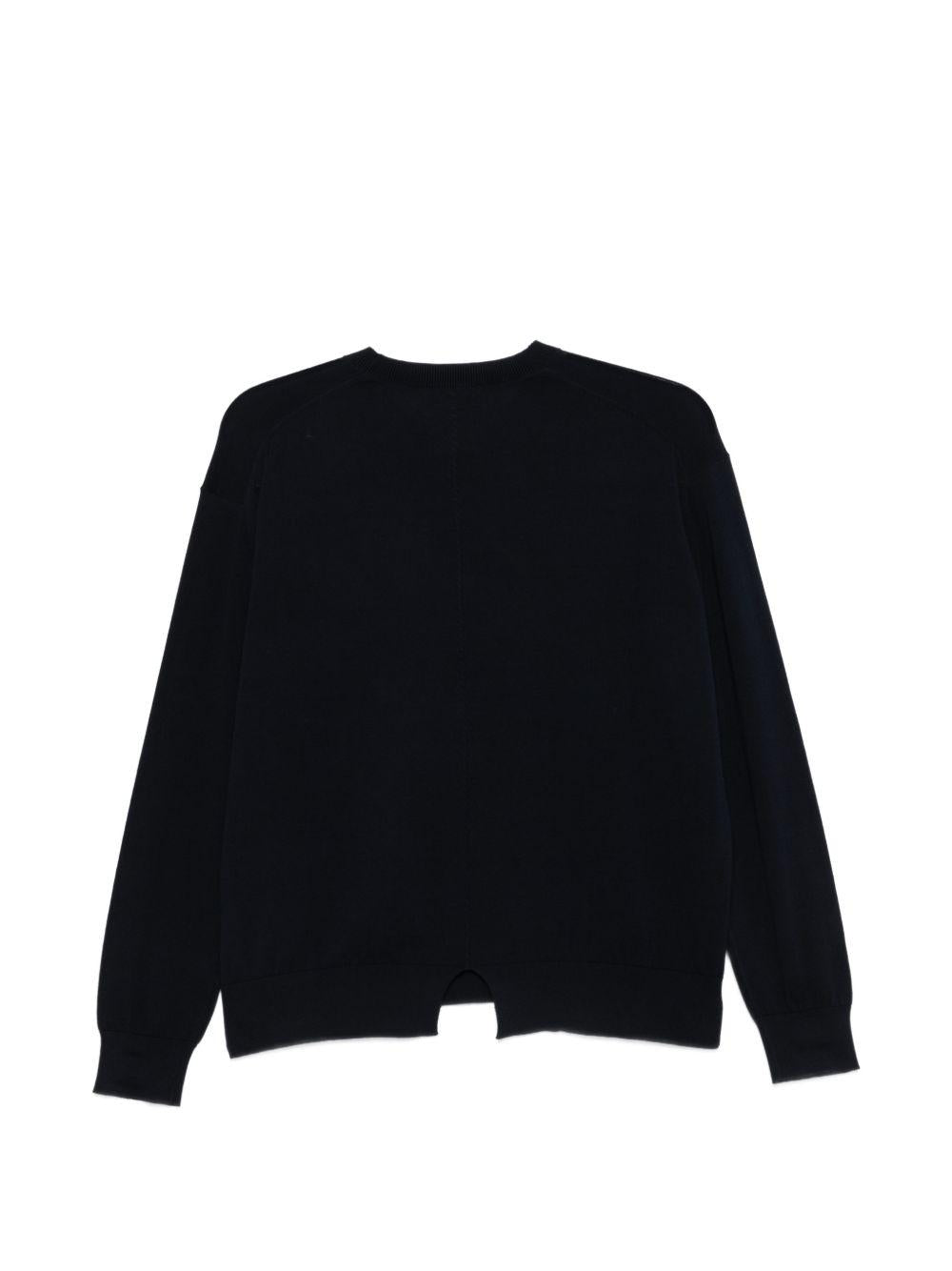 SEMICOUTURE Maglia Alejandra in cotone nero girocollo 
