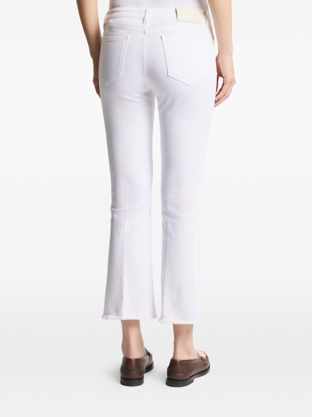 FAY Jeans bootcut in cotone bianco con cinque tasche 