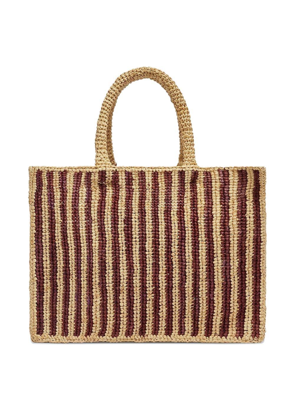 MC2 SAINT BARTH Borsa Colette in rafia a righe 