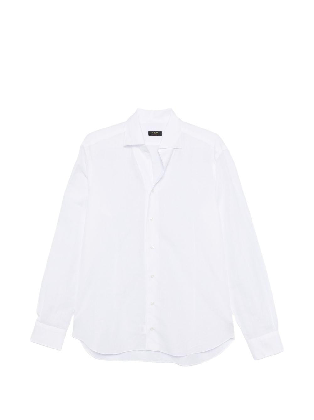 BARBA Camicia di Barba in cotone bianco con collo spread 