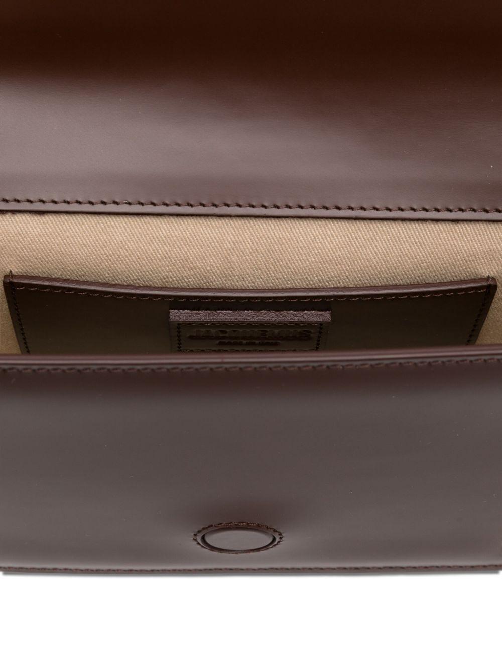 JACQUEMUS Borsa Bambino Longo a spalla in pelle marrone 