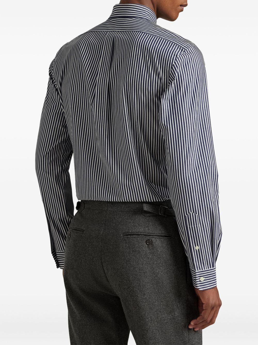 POLO RALPH LAUREN Camicia a righe blu navy e bianco 