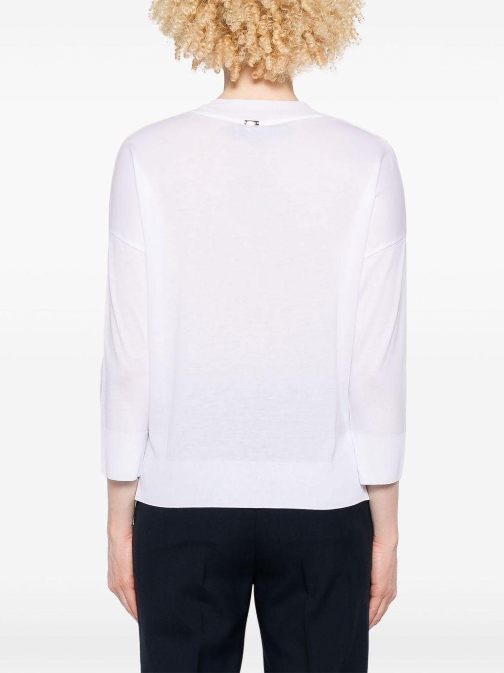 HERNO Maglia con scollo a V bianca 