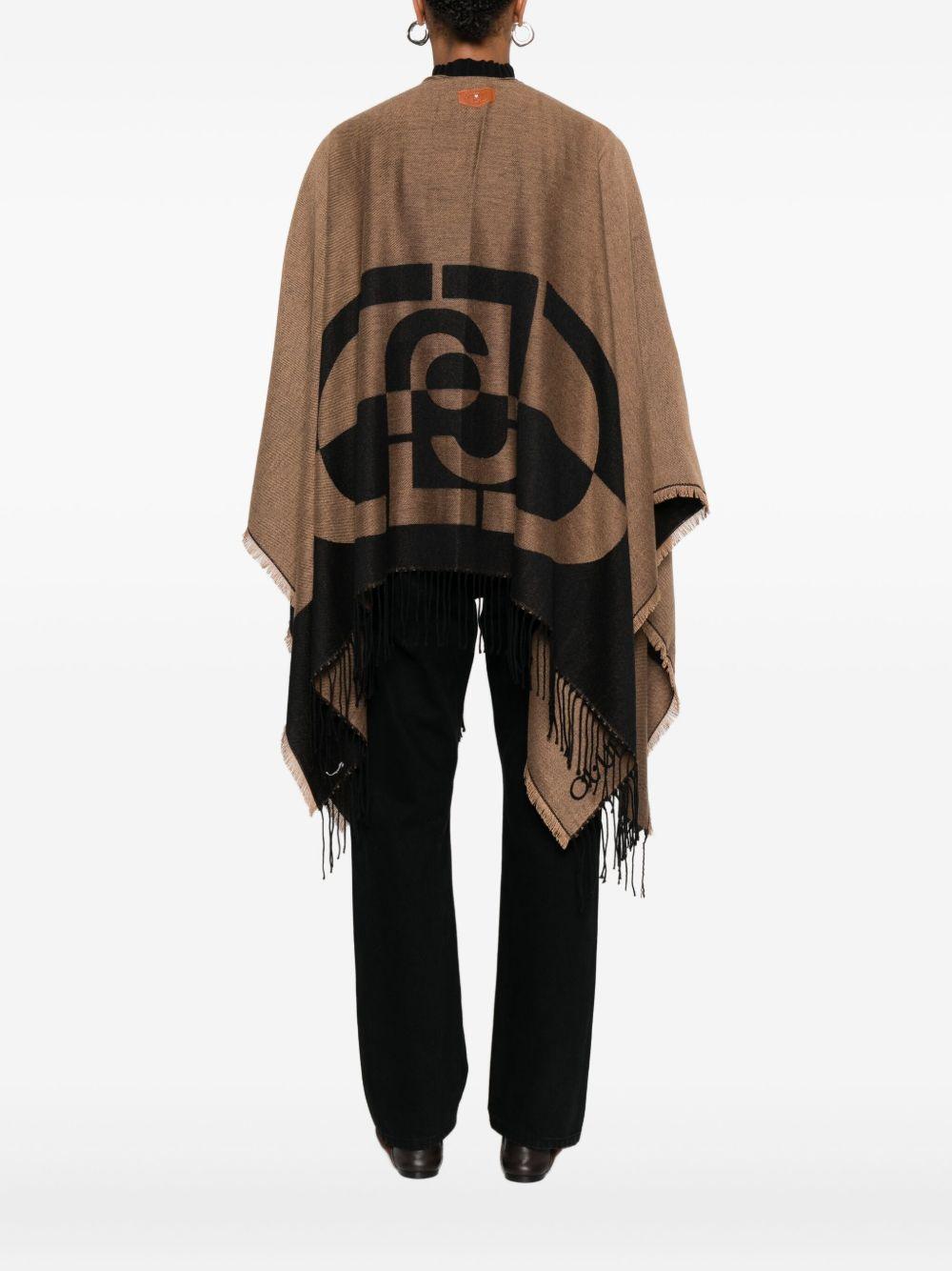 LIUJO Poncho con logo e frange 