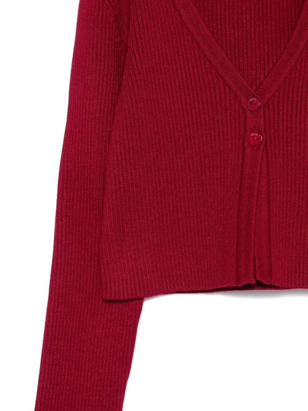 LIUJO Cardigan corto rosso con bottoni 