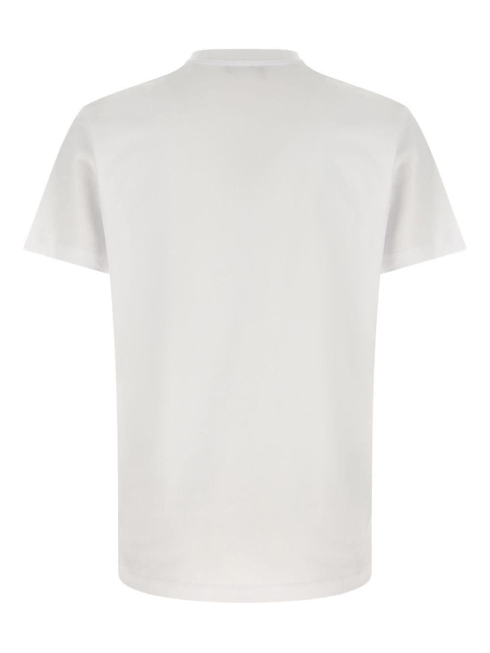 VERSACE <BR/>T-shirt bianca con scollo rotondo e logo 