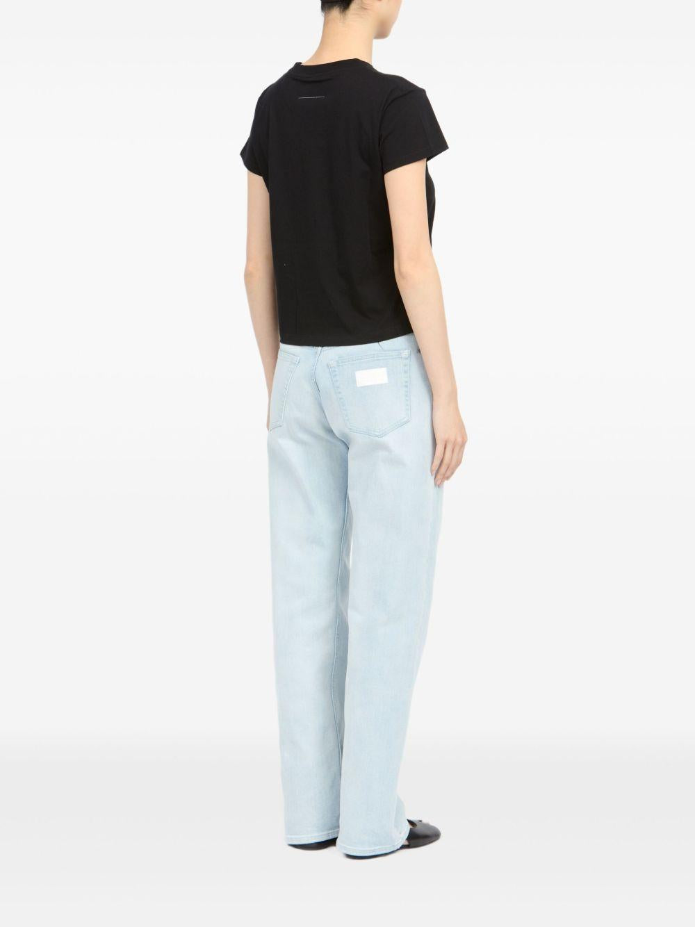 MM6 MAISON MARGIELA T-shirt a maniche corte in cotone nero 