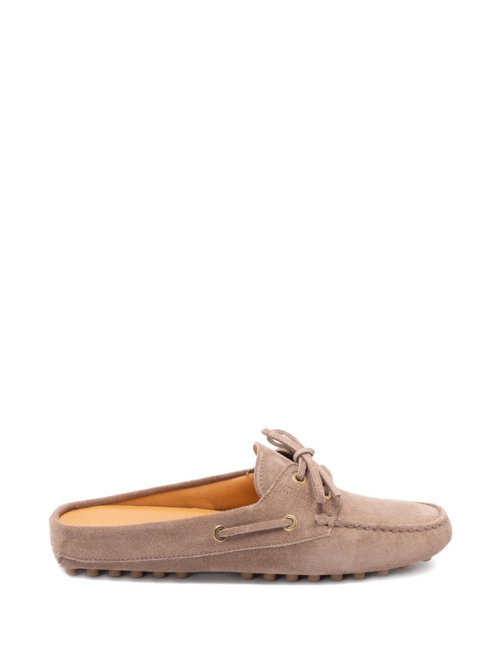 TODS Sabot Gommino in pelle scamosciata beige 