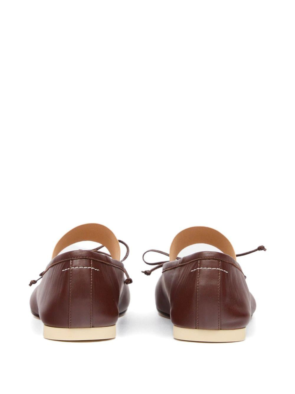 MM6 MAISON MARGIELA Ballerine Anatomic marroni con grafica numerica 