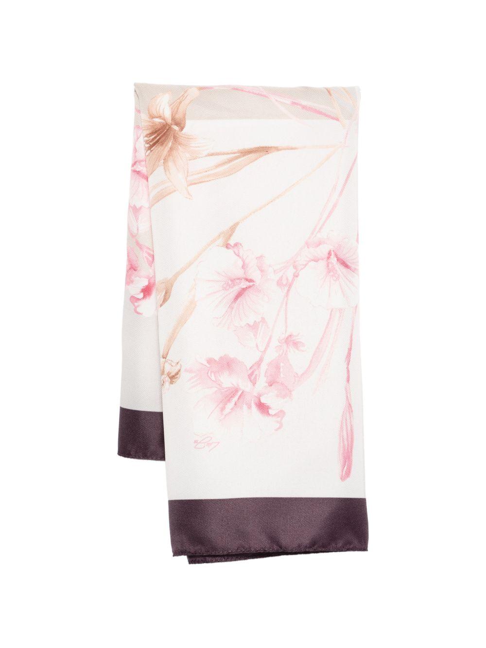 LIUJO Elegante foulard rosa con stampa floreale 