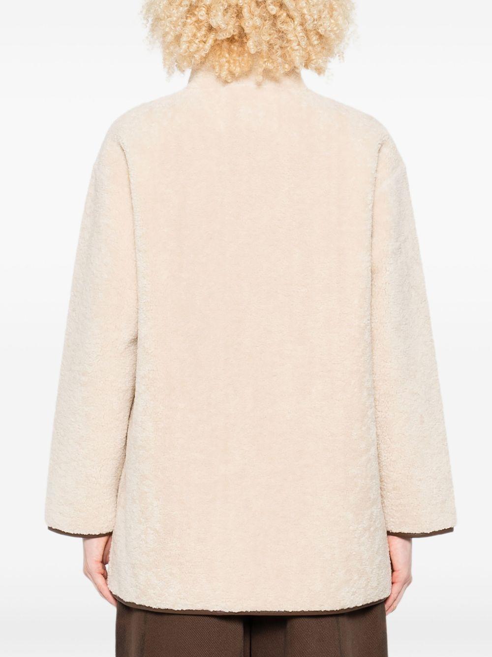 YERSE Cappotto Marnie in texture teddy avorio 