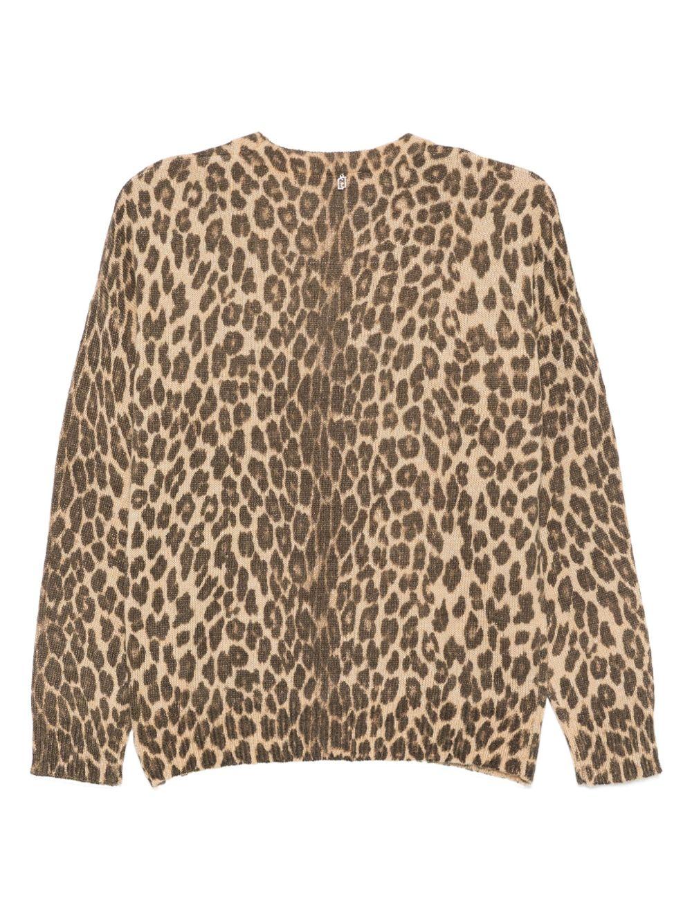 LIUJO Cardigan girocollo animalier 