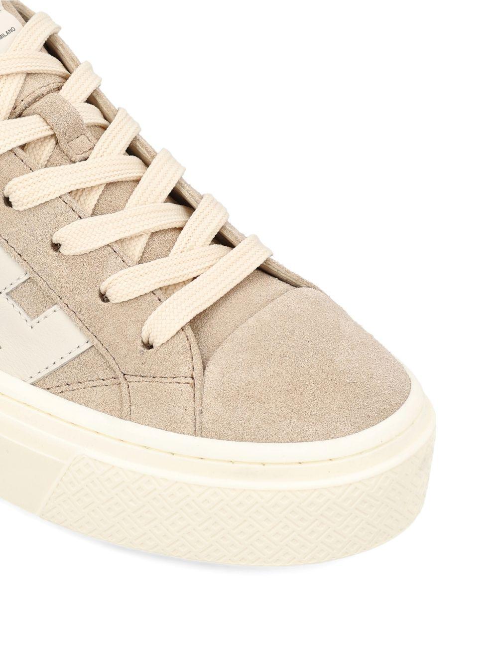 HOGAN Sneakers Crosswind Platform in pelle beige 