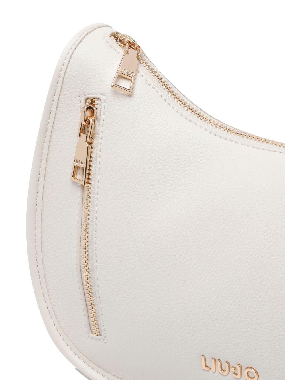 LIUJO Borsa a tracolla bianca in ecopelle con tasca laterale 