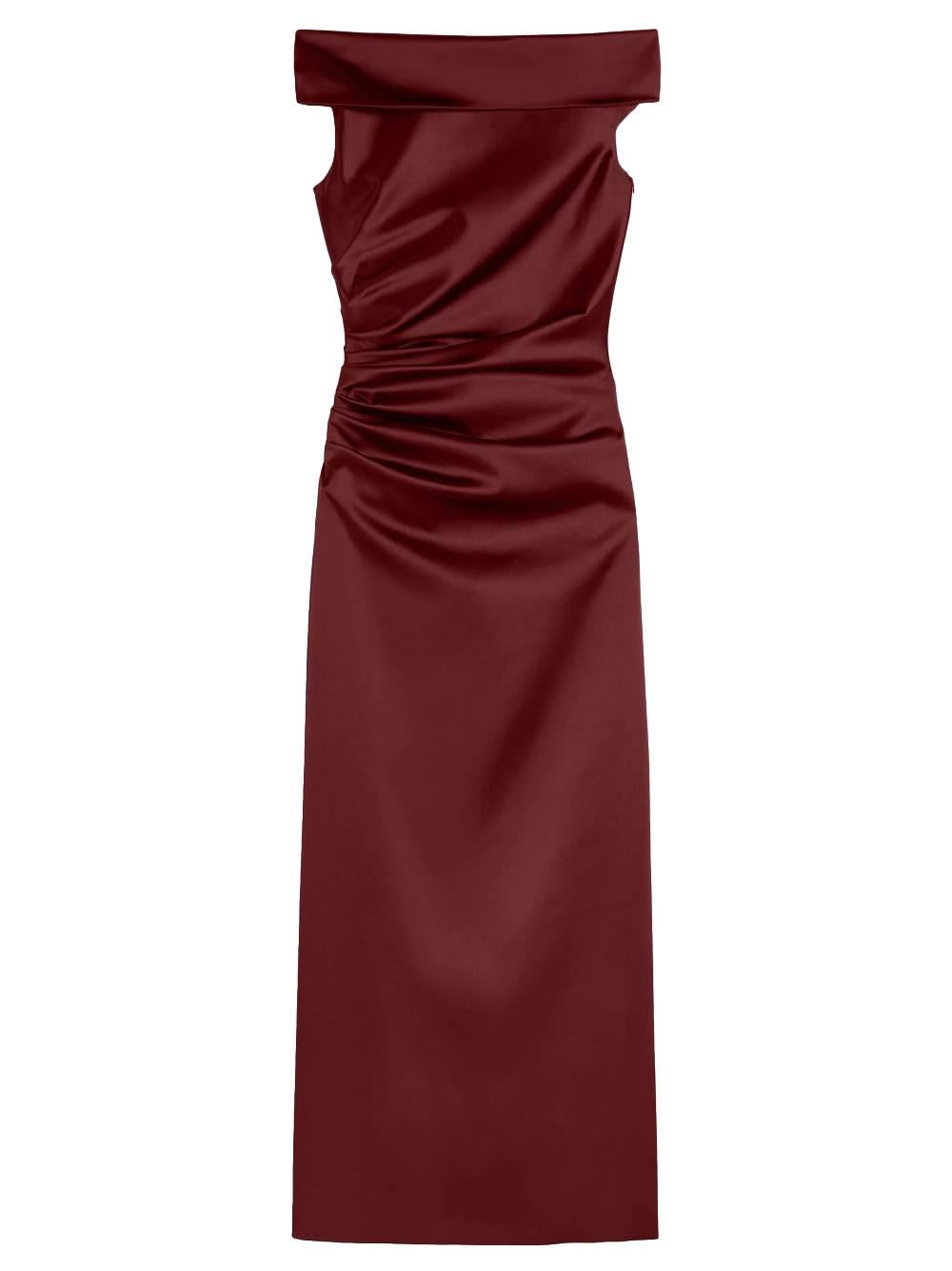 MAX MARA PIANOFORTE Abito elegante Opaco rosso scuro 
