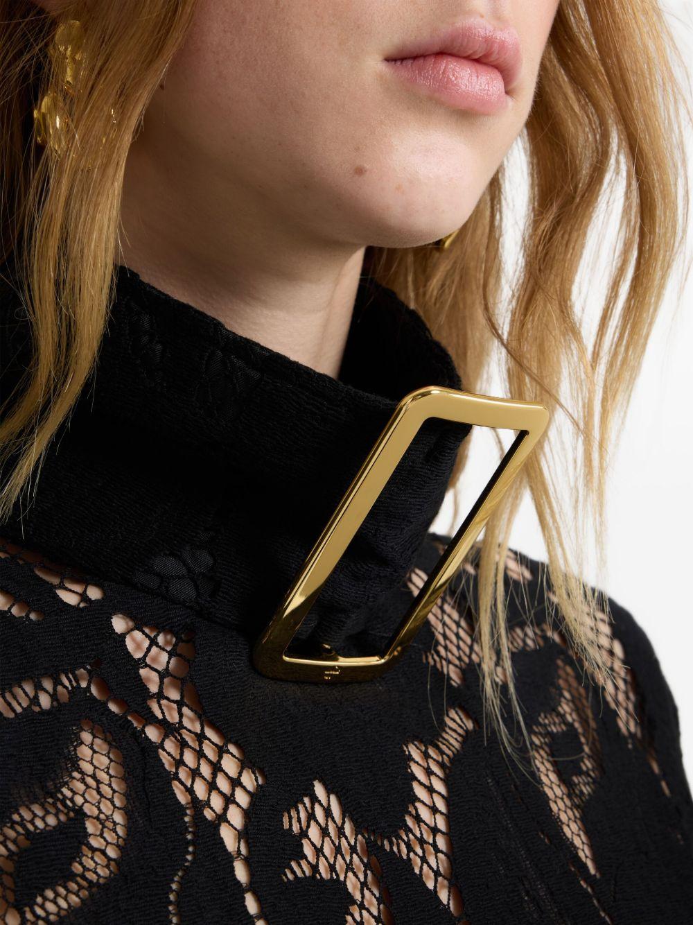 PATOU Abito corto con fibbia e pizzo 