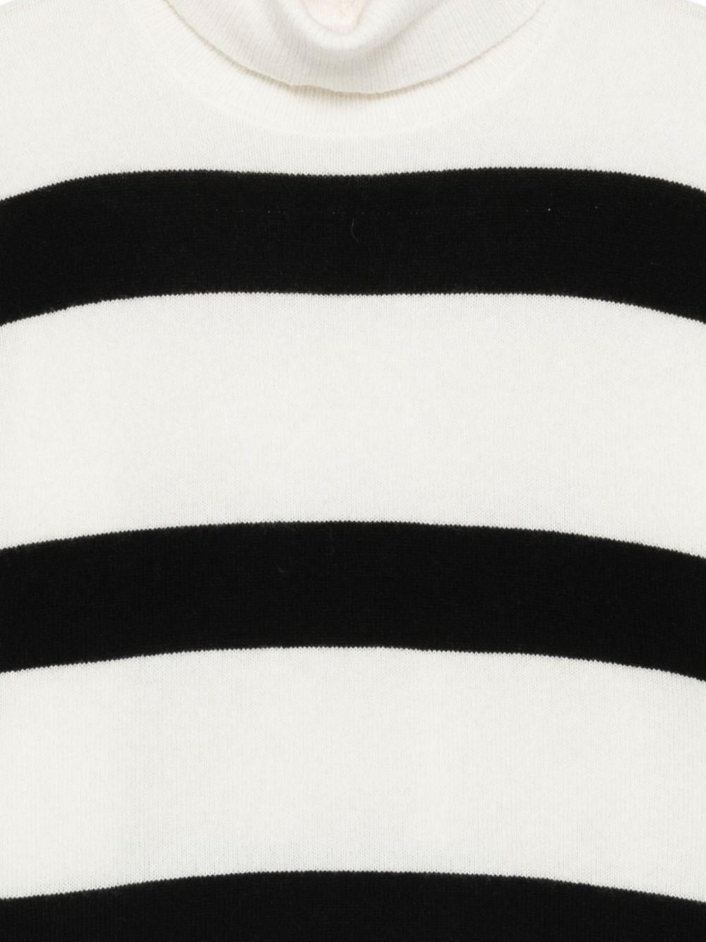 LIUJO Maglia a collo alto bianca a righe nere 