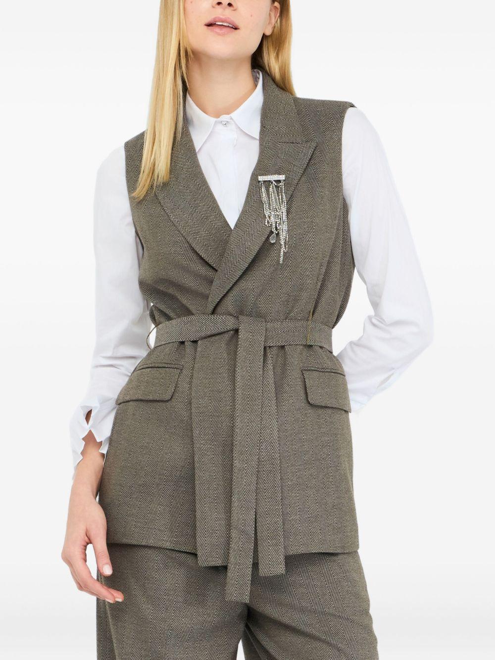 LIUJO Gilet chevron con cintura 