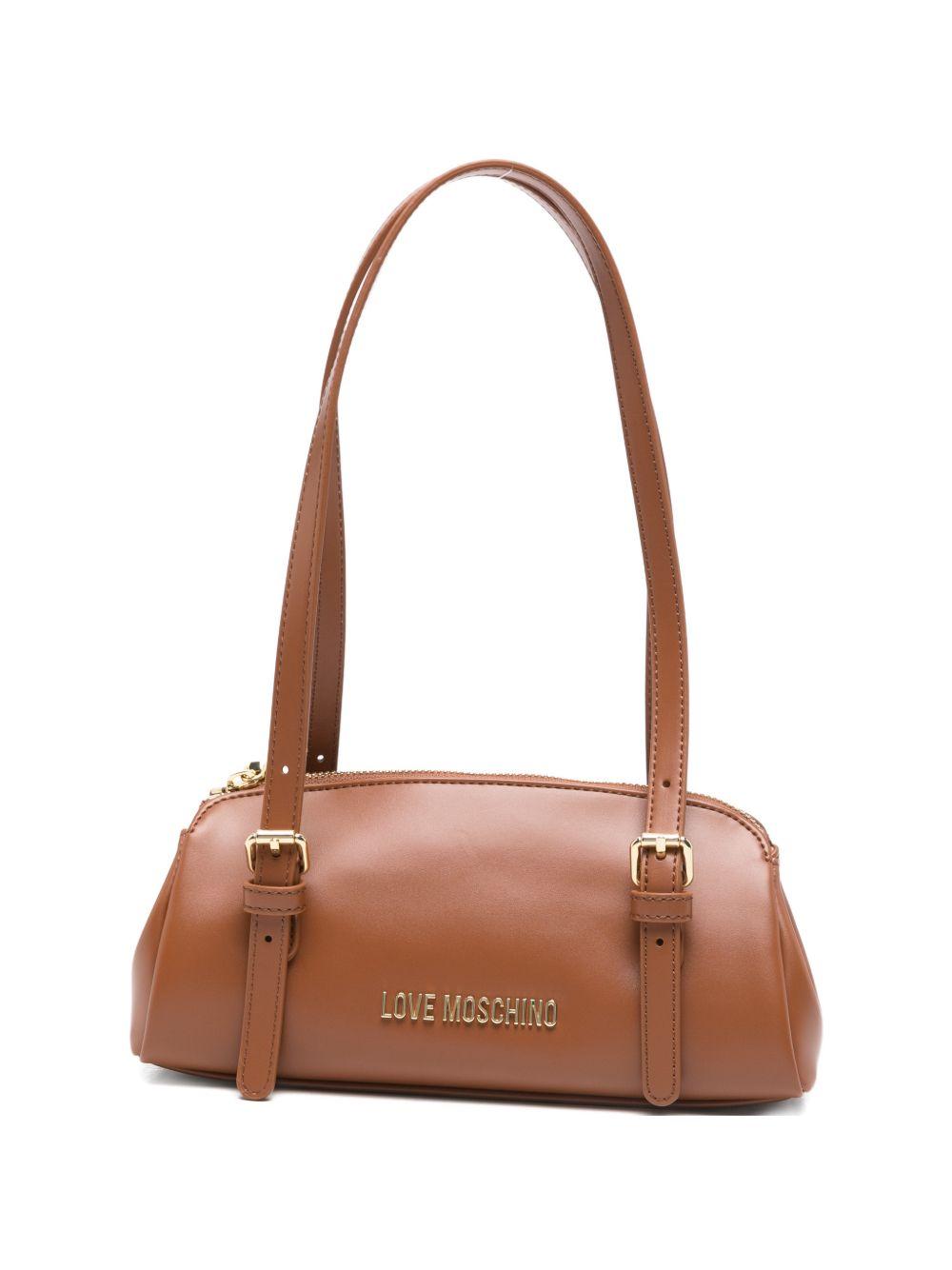 LOVE MOSCHINO Borsa marrone in ecopelle con dettagli dorati 