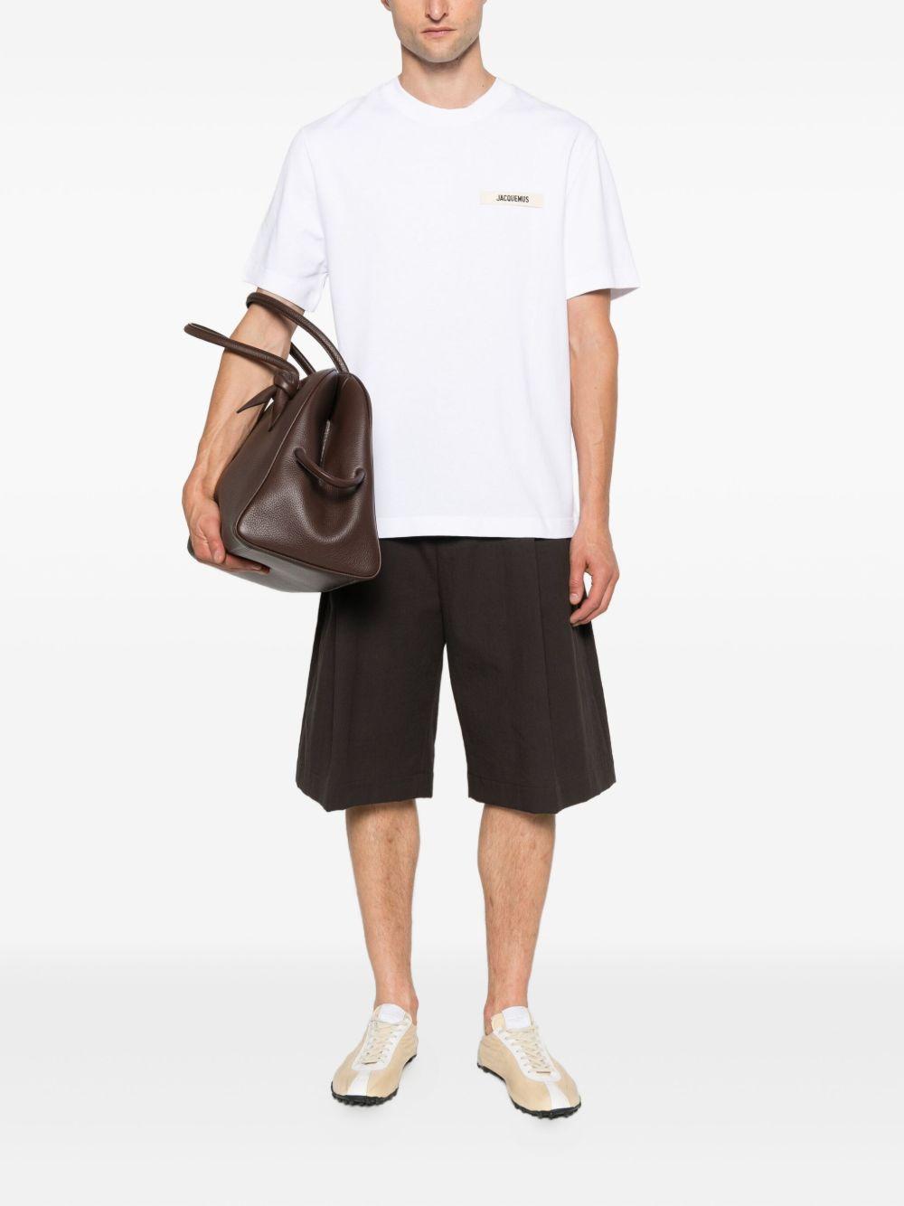 JACQUEMUS T-shirt Gros Grain bianca in cotone 