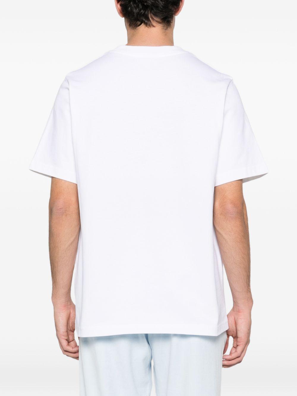 CASABLANCA T-shirt in cotone bianco con stampa e logo 