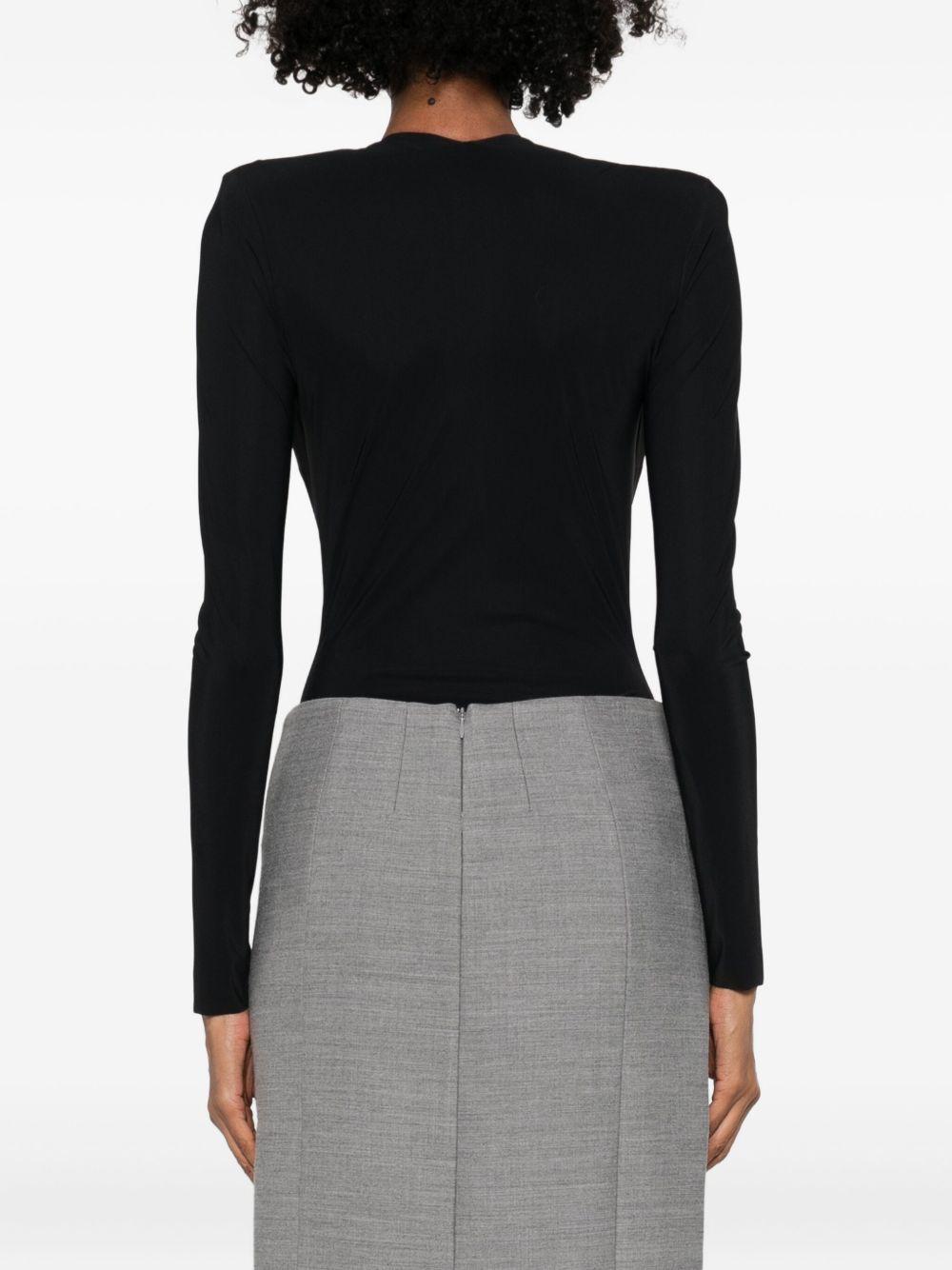 AMAZUIN Body Martin nero con scollo a V 