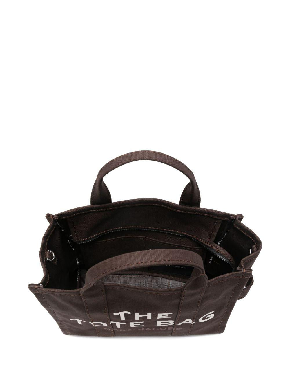 MARC JACOBS Borsa a mano media 'The Tote' in cotone marrone 