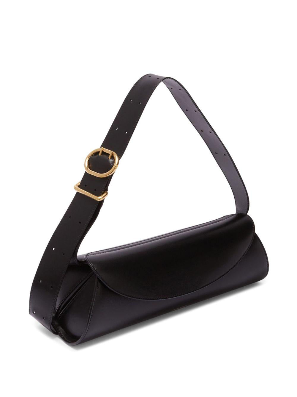 JIL SANDER Borsa 'Cannolo' in pelle nera 