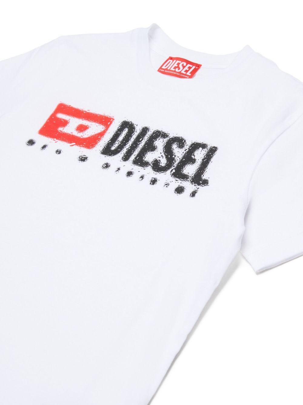 DIESEL T-shirt in cotone bianco a maniche corte 