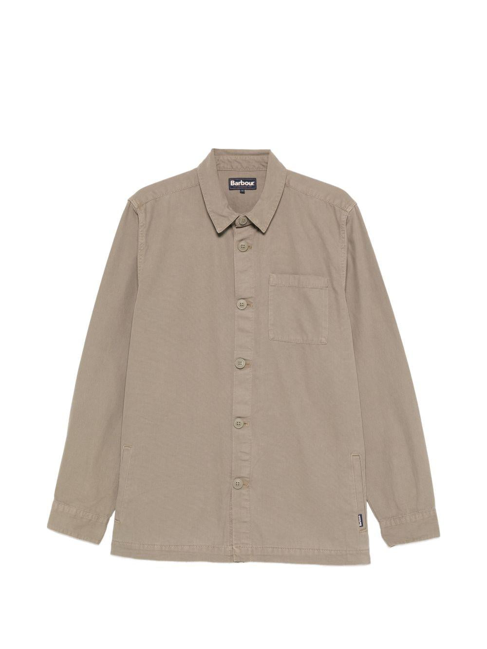BARBOUR Camicia verde in cotone con chiusura a bottoni 