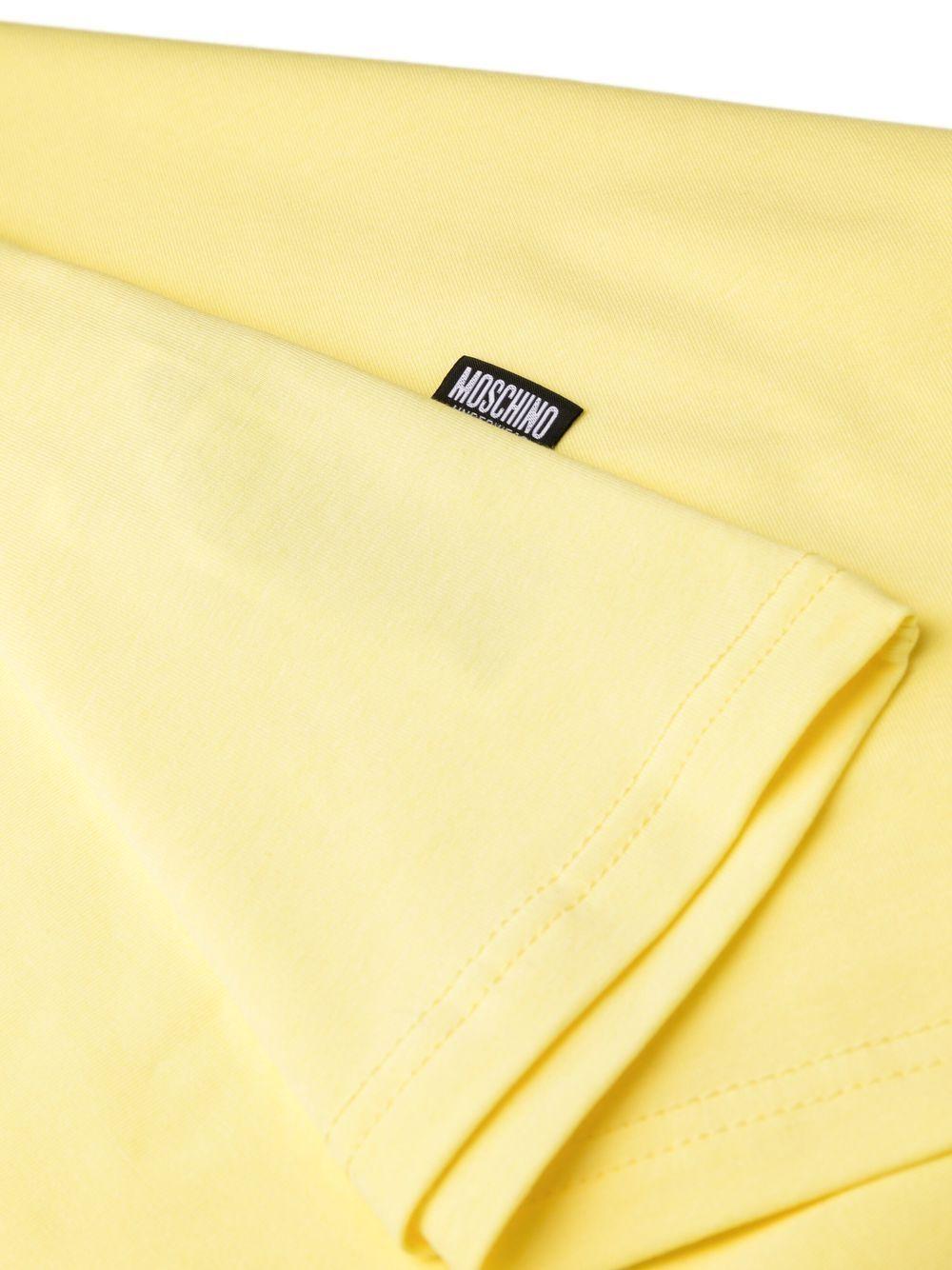 MOSCHINO UNDERWEAR T-shirt in cotone giallo con logo<BR/> 