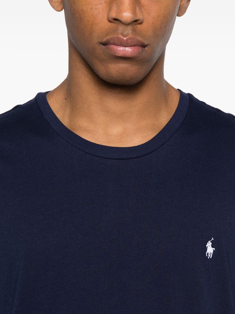 POLO RALPH LAUREN T-shirt blu navy con stampa e logo 