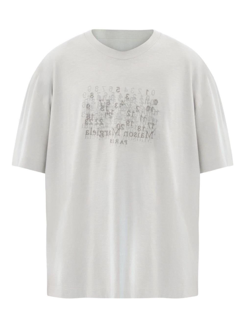 MAISON MARGIELA T-shirt in cotone grigio con stampa 