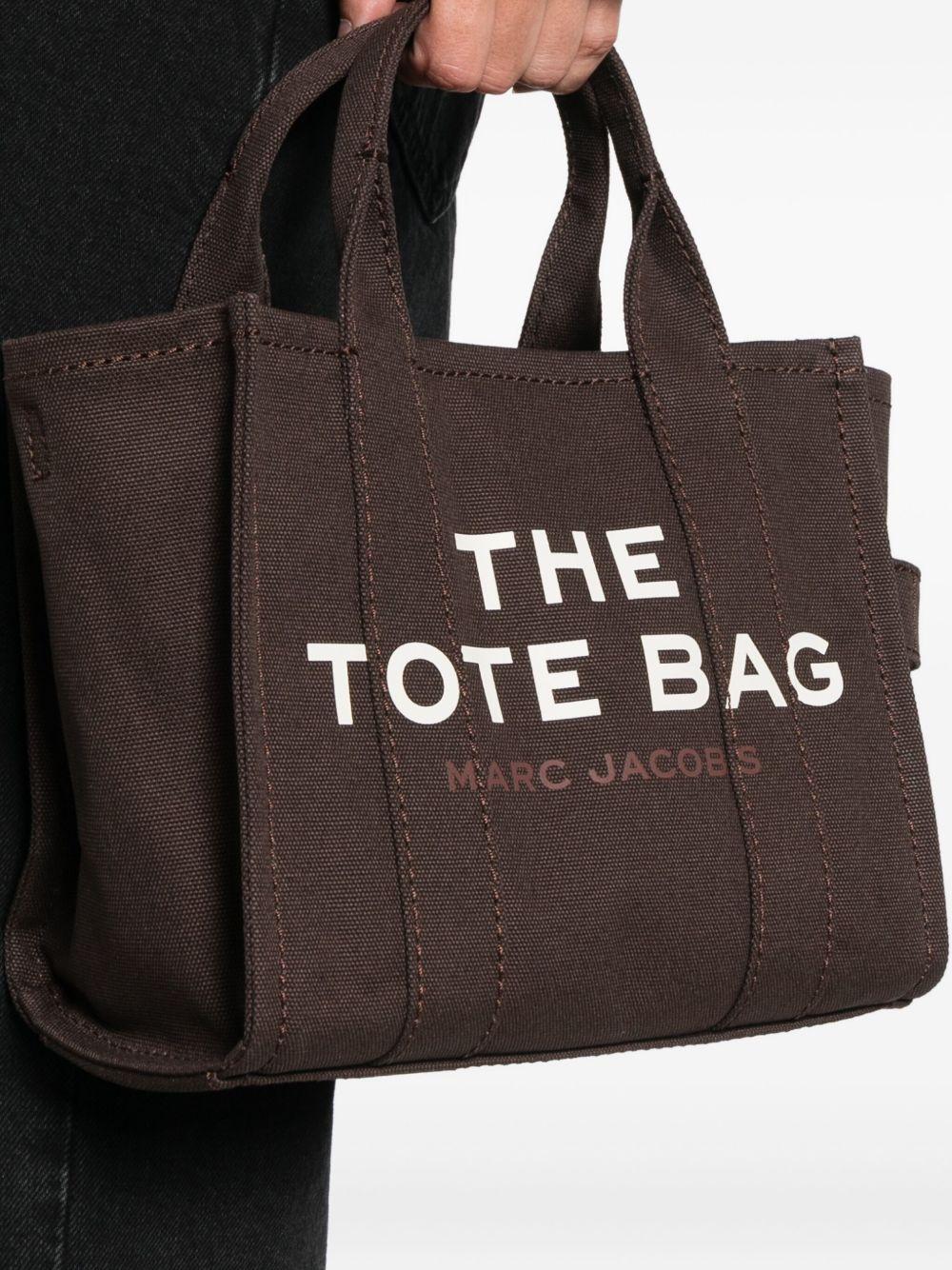 MARC JACOBS Borsa a mano piccola 'The Tote' in cotone marrone 