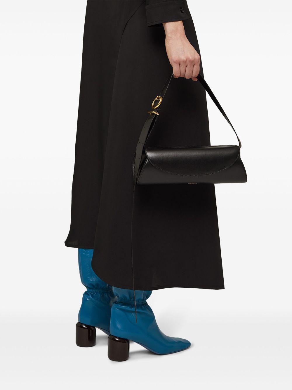 JIL SANDER Borsa 'Cannolo' in pelle nera 