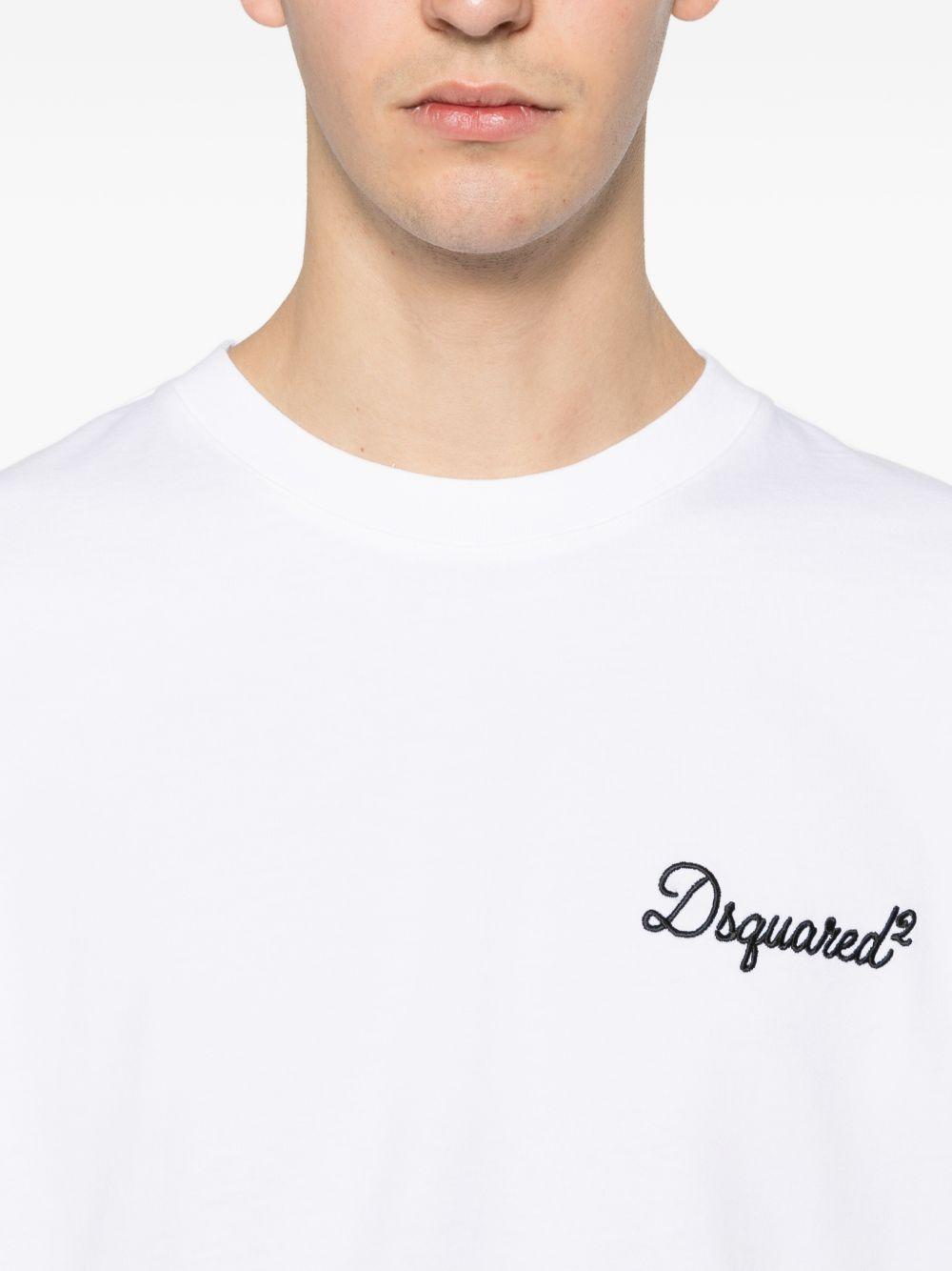 DSQUARED2 T-shirt in cotone bianco con logo 