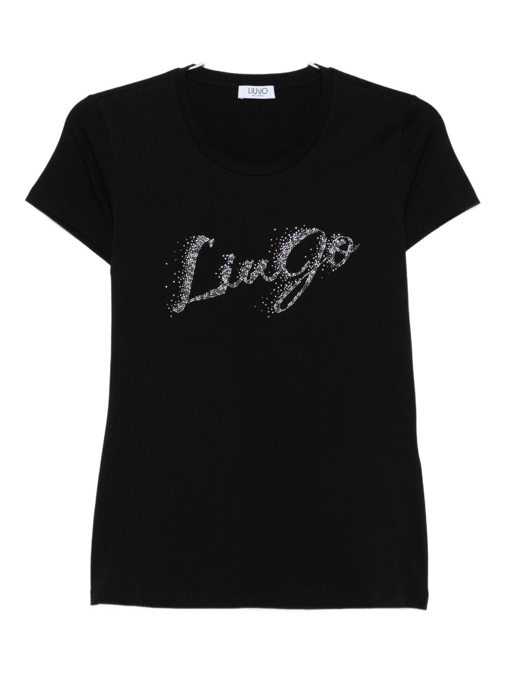 LIUJO T-shirt girocollo con strass 