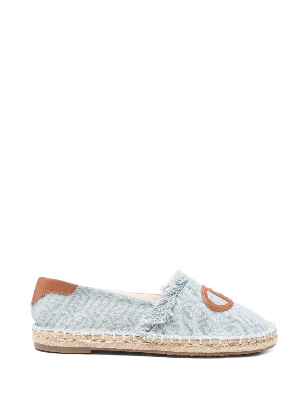 LIUJO Espadrillas Capri azzurra con logo monogram 