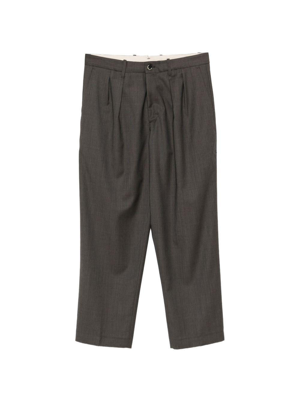 NINE IN THE MORNING Pantaloni Kai grigi con pinces 
