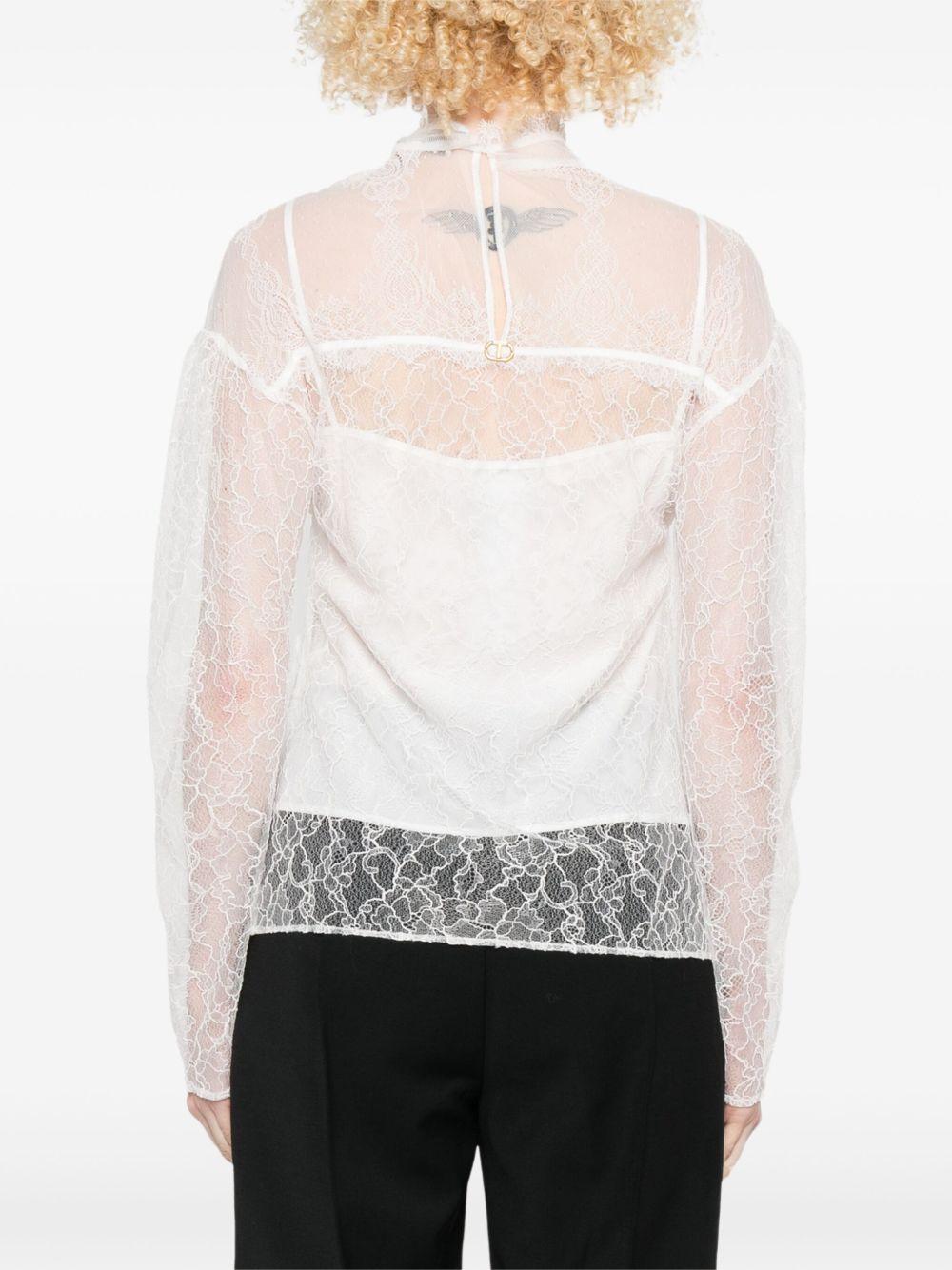 TWINSET Blusa bianca in pizzo 