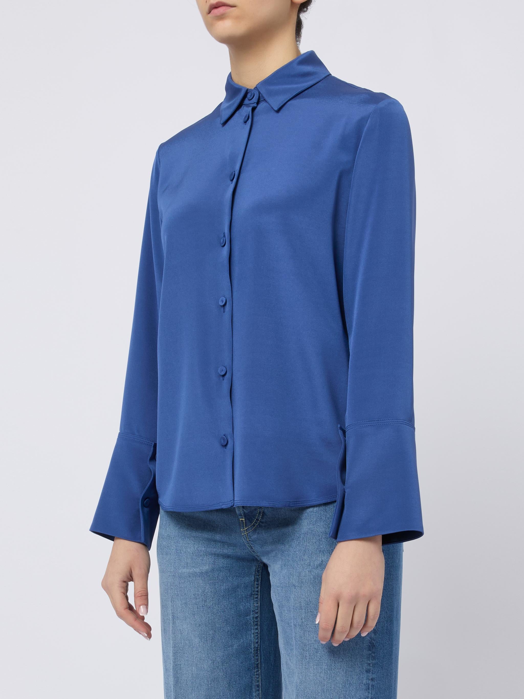 MAX MARA Camicia elegante Voliera di seta blu 