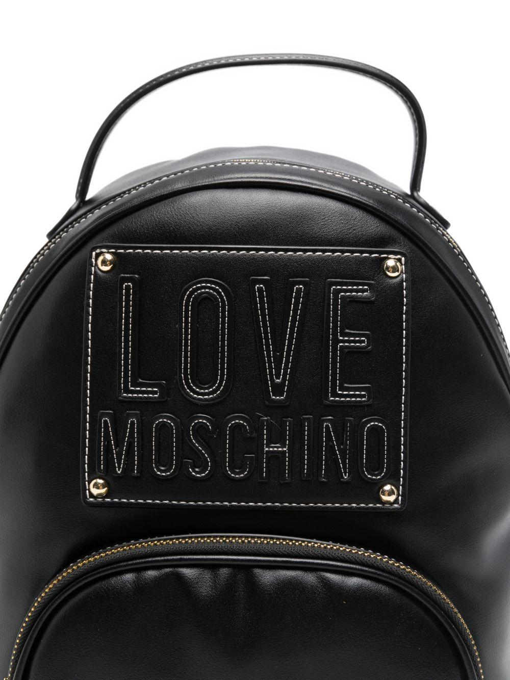 LOVE MOSCHINO Borsa nera a mano con logo patch 