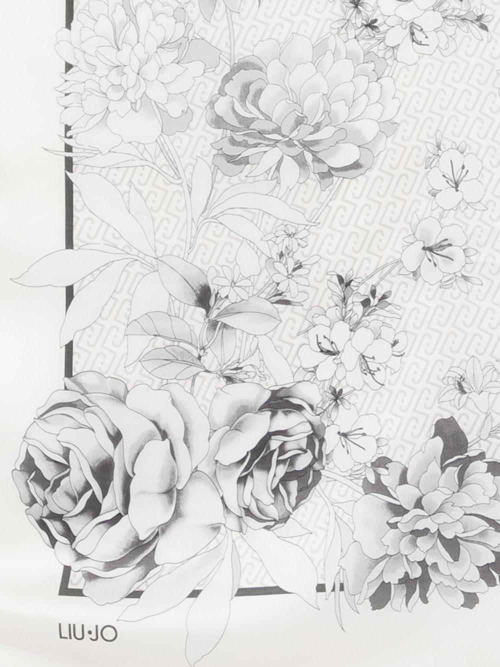 LIUJO Foulard sciarpa con stampa floreale nero 