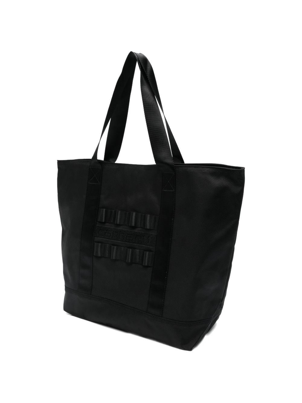 CARHARTT WIP Shopping bag nera con logo ricamato 