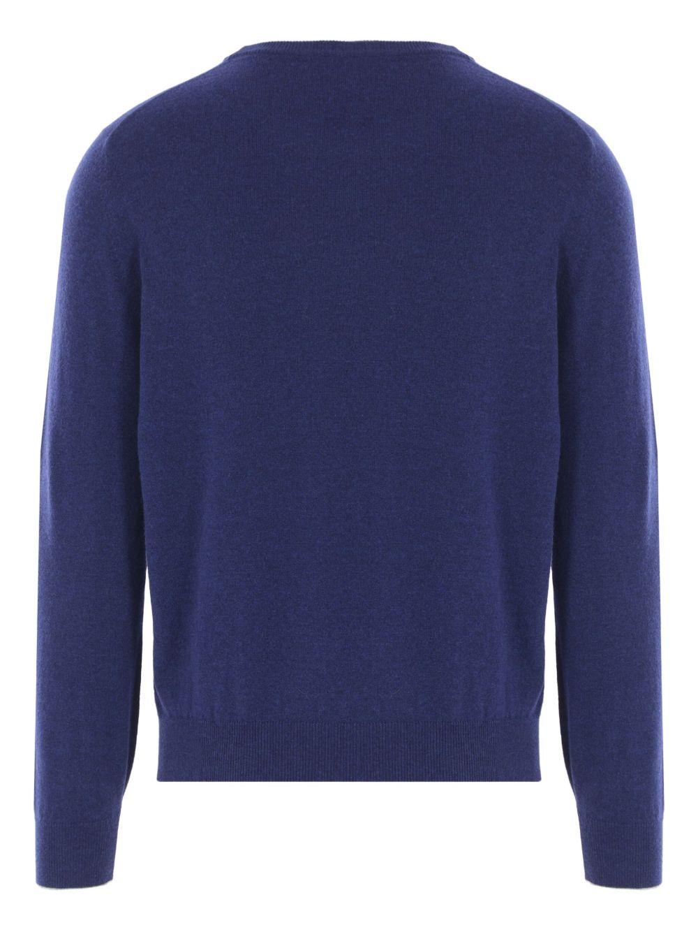 BRUNELLO CUCINELLI Maglia girocollo in cashmere blu 