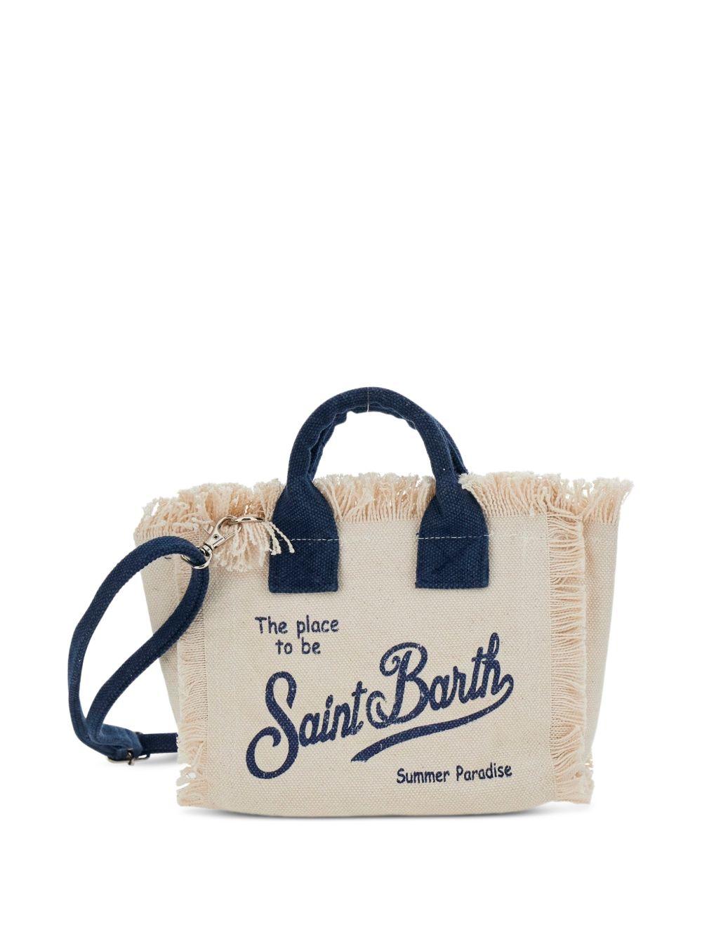 MC2 SAINT BARTH Borsa shopping Vanity con logo e dettagli sfrangiati 