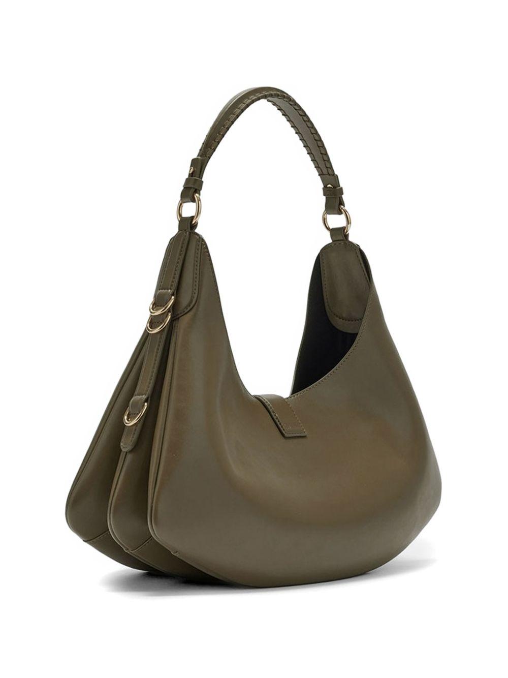 GANNI Borsa a spalla in pelle riciclata con logo 